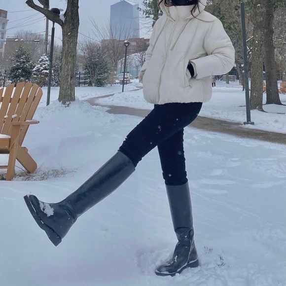 Zara black leather knee high boots blogger style toteme khaite the row - Picture 12 of 16